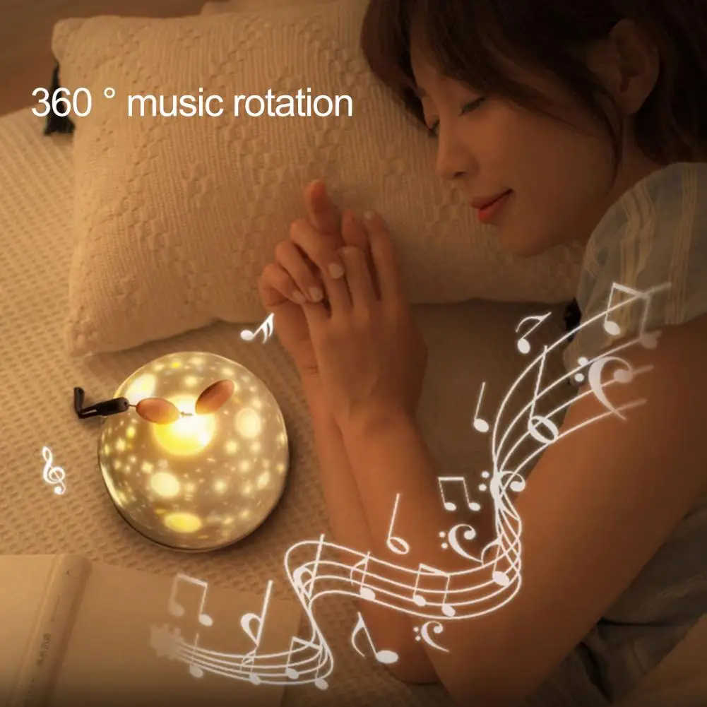 

1 Set Projection Lamp Rechargeable Remote Control Automatic Rotate Brightness Adjustable Dynamic Rotating LED Night Light Projec
