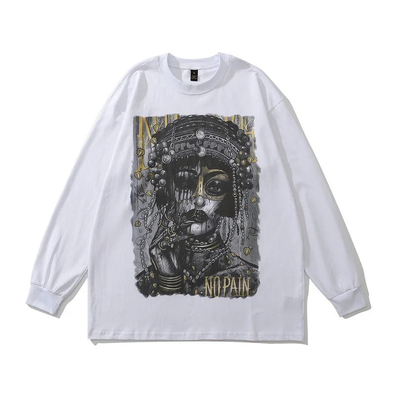 

Уличная одежда, мужские толстовки с принтом в стиле Хай-стрит, в стиле хип-хоп Vibe, футболка с длинным рукавом, мужской уличный Свитер оверсай...