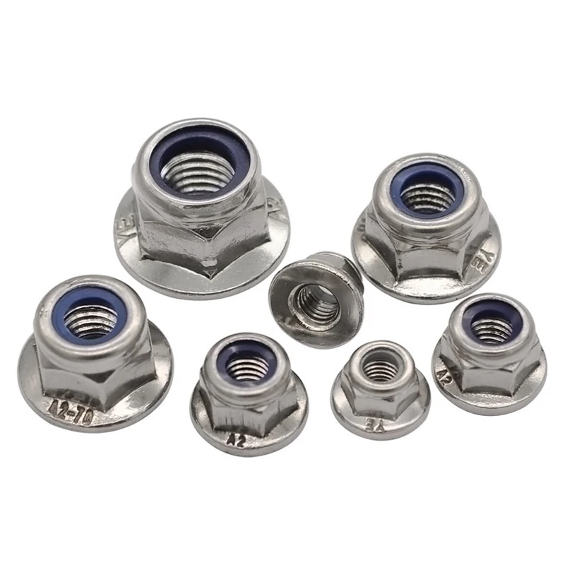 Нейлоновая гайка из нержавеющей стали с фланцем GB6183 нейлоновая