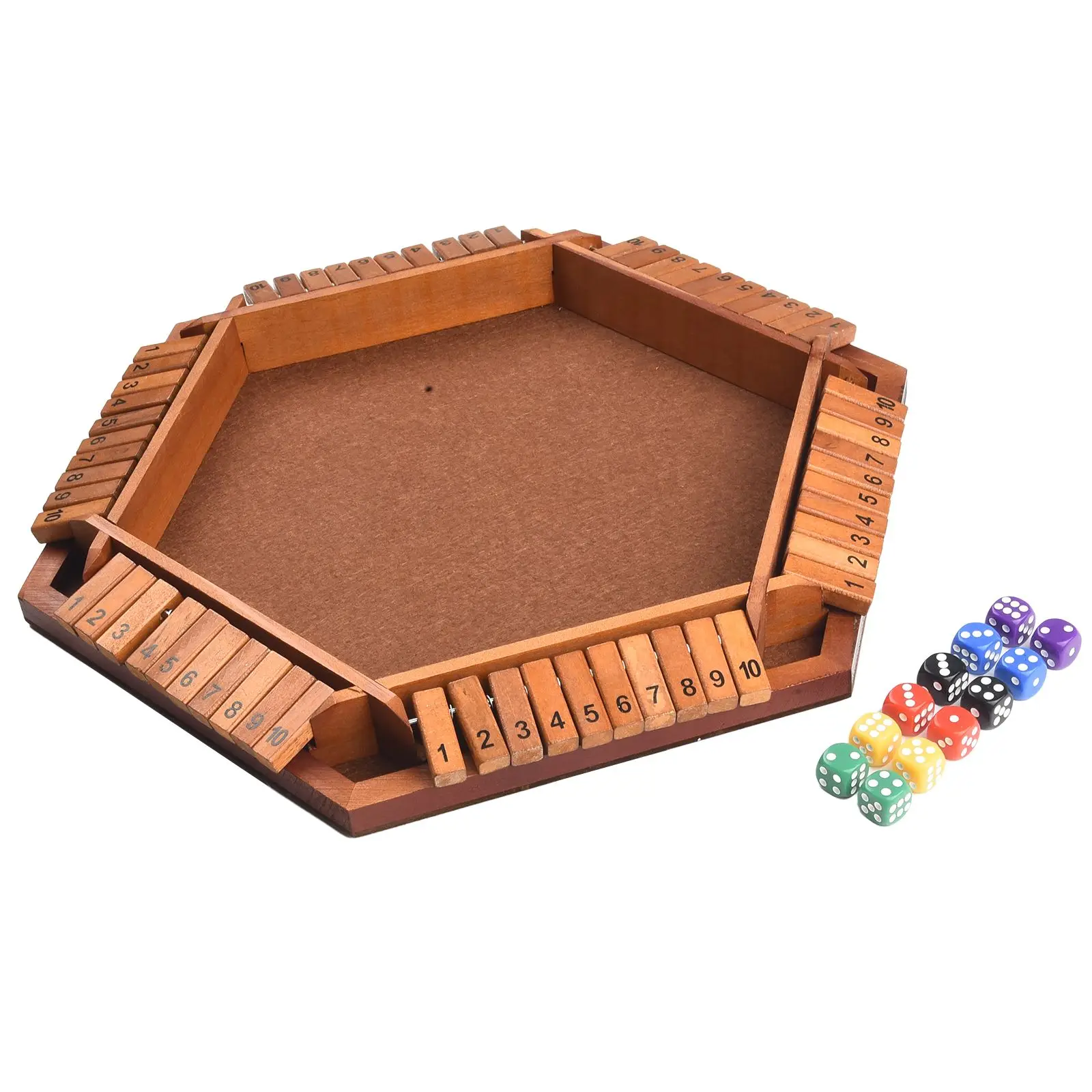

Dice Game Shut The Box Table Math Game Tabletop With 16 Dice Wooden Board Classroom Family For Kids Adults Brand New