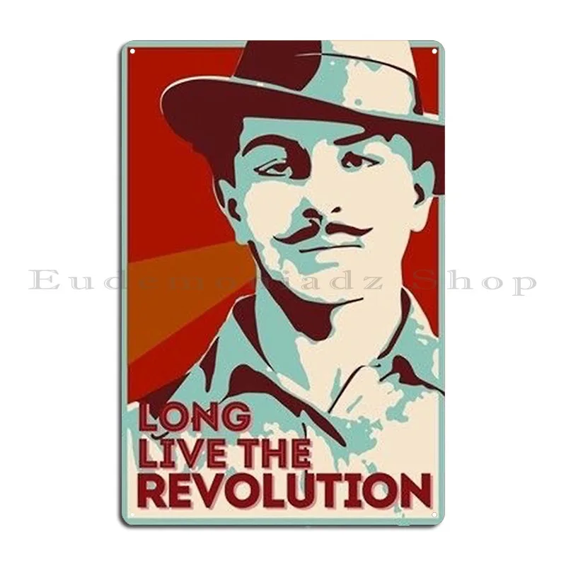 Металлический знак Bhagat Singh Long Live The Revolution персонализированный кинотеатр