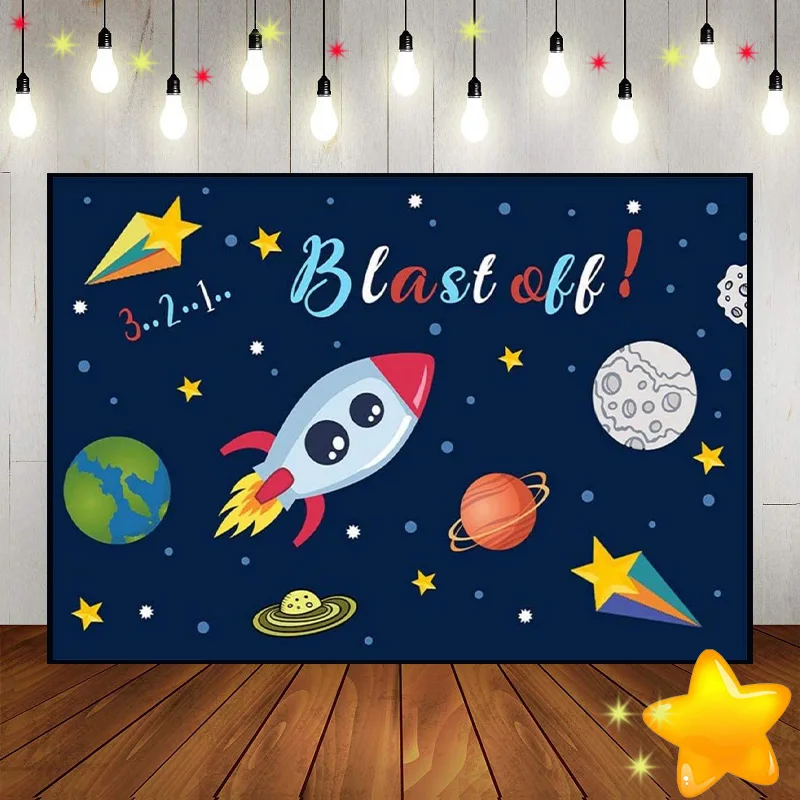 

Астронавт фон Астрономия детский душ Астрология фото Вселенная День рождения украшение пользовательский фон баннер вечерние Rocket