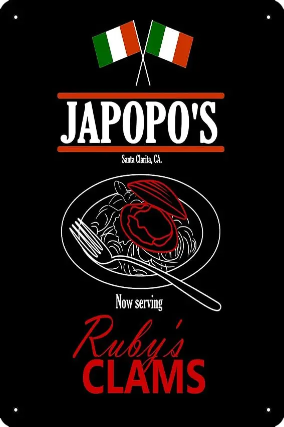 Плакат Санта кларита диета-моллюски джепопа (dark bg) металлический знак Декор-8x12