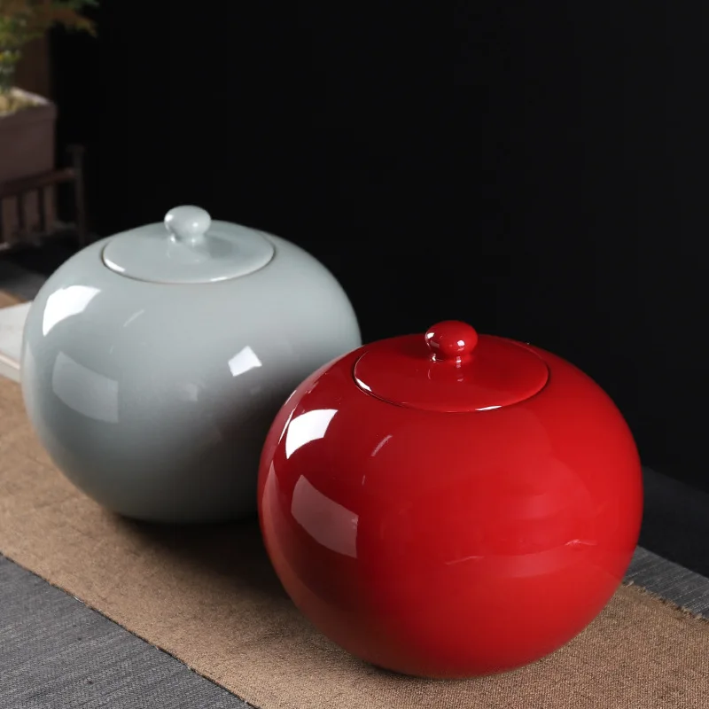 

Creative Round Enamel Storage Jar with Lid Sealed Tea Jar Storage Box Decorative Jar Coffee Bean Candy Container Craft Gift New