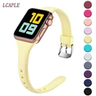 Ремешок силиконовый для Apple Watch band 44 мм 40 мм 42 мм 38 мм 40 44 мм 3 4 5 6 se, браслет для наручных часов iWatch series 7 41 мм 45 мм