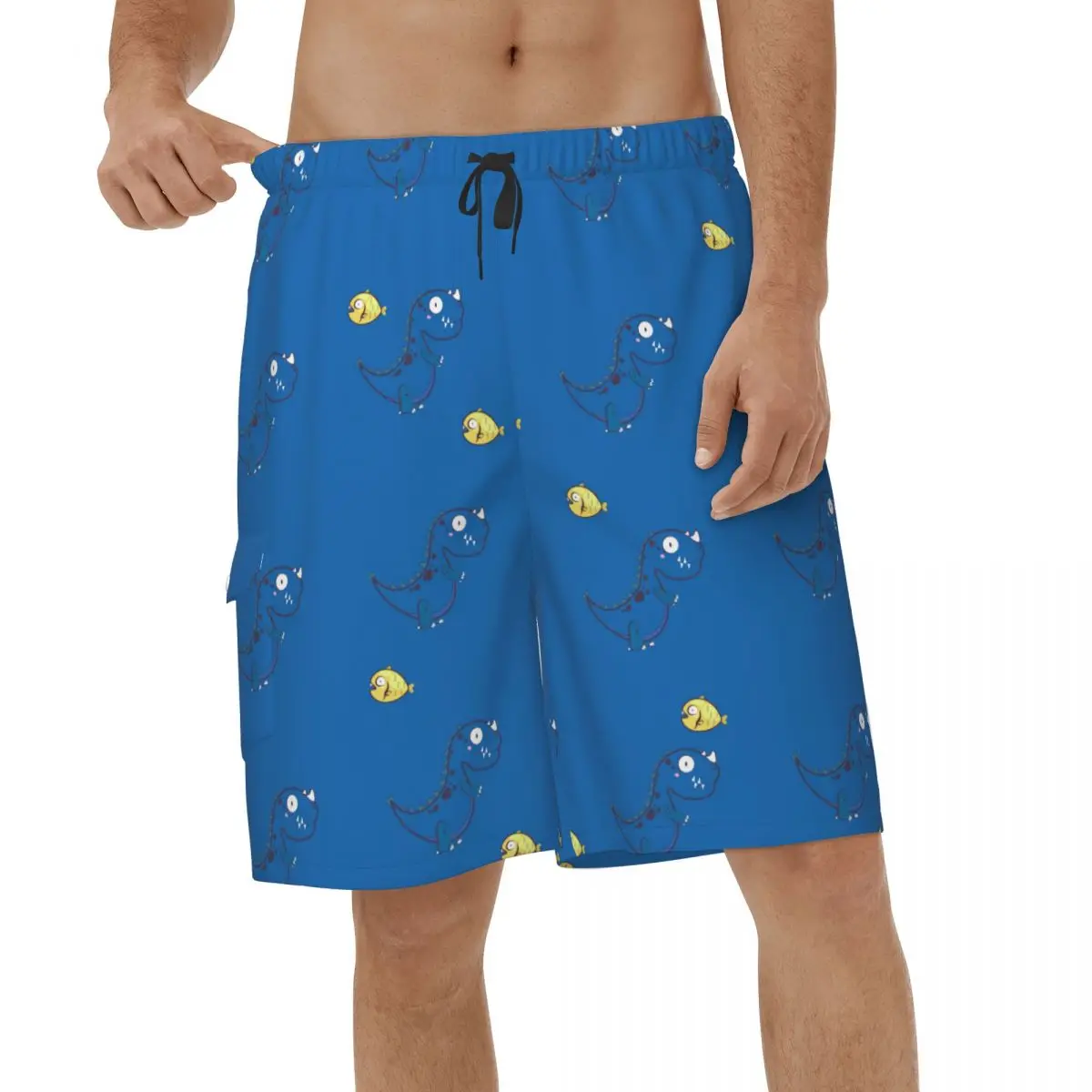 

Dinosaurs Beach Shorts Men Casual Fish Swimsuits Short Pants Breathable Sports Surf Board Shorts