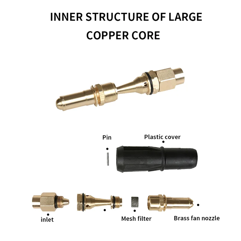 Латунная веерообразная насадка для пены снега самовсасывающая мойки высокого
