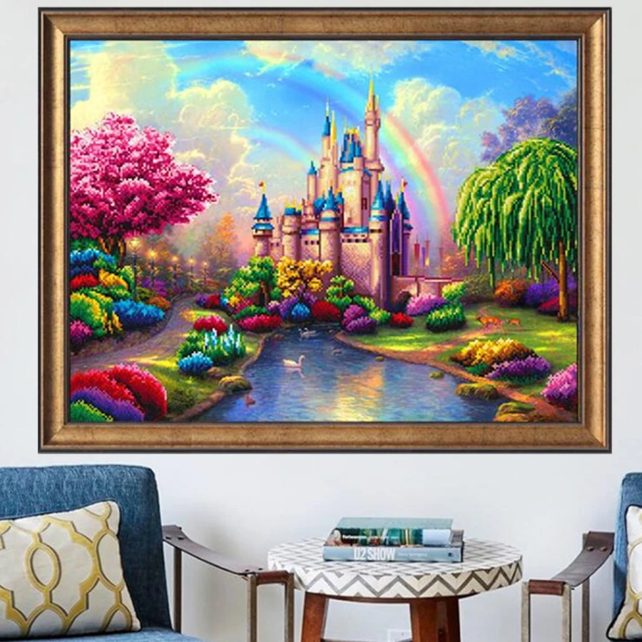 

DIY 5D Diamond Scenic Painting Lovely Kit Full Drill Square Round Embroidery Mosaic Art Picture Of Rhinestones Home Decor Gifts
