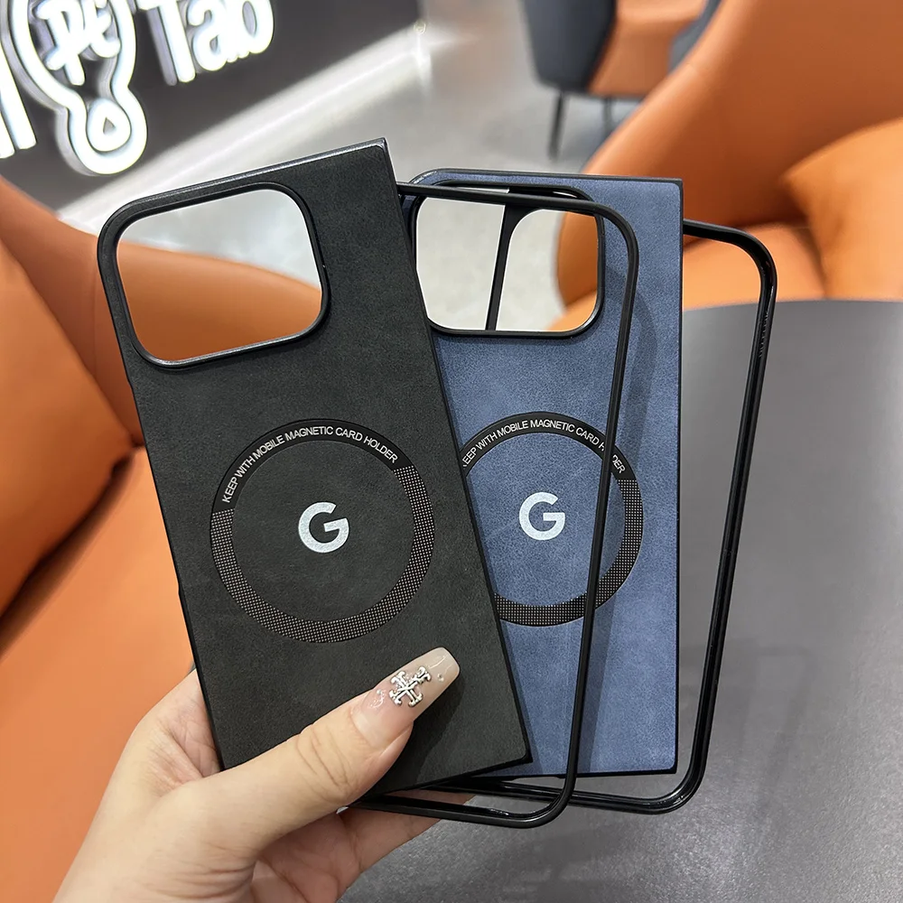 Роскошный магнитный кожаный чехол из овчины для Google Pixel 9 Pro Fold Magsafe защитный