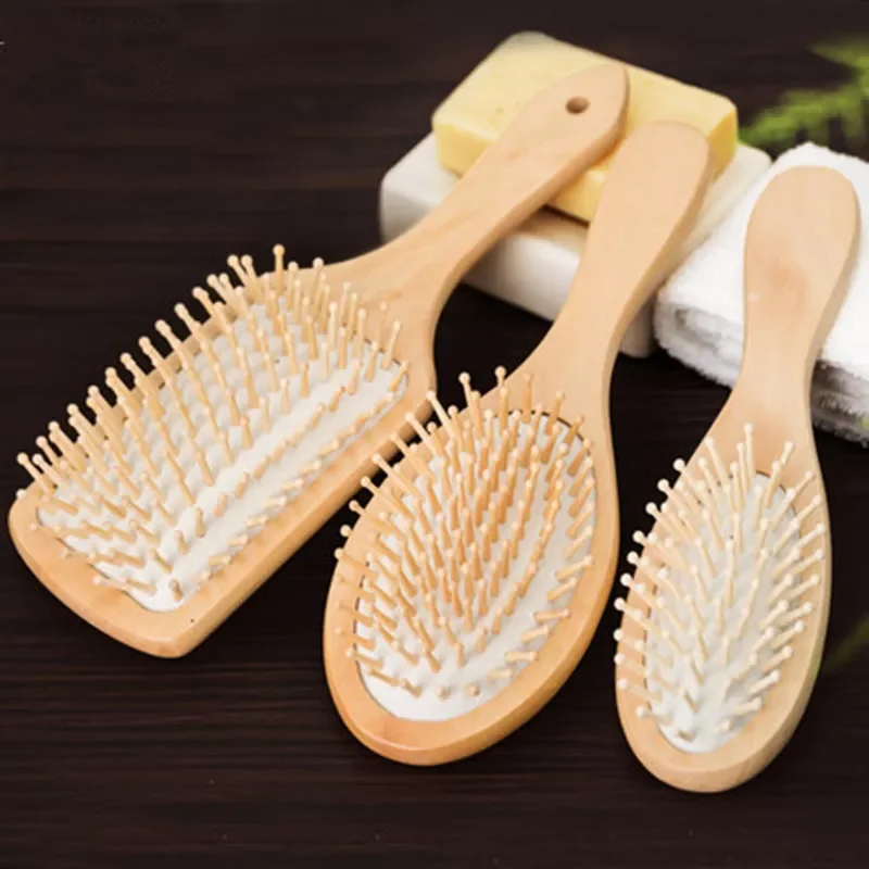 

NEW2023 Wood Comb Professional Healthy Paddle Cushion Hair Loss Massage Brush Hairbrush Comb Scalp Hair Care Healthy bamboo comb