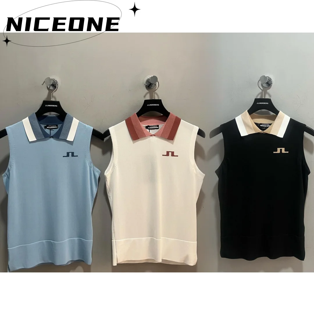

Women's Golf Knit Polo Shirts Sleeveless Quick Dry Tennis T-Shirts Lightweight V-Neck with Collar Tank Top Soft and comfortable