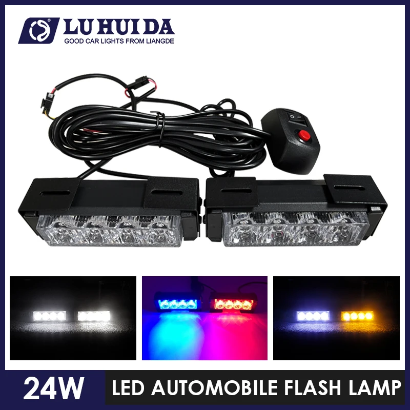 

8LED Car Strobe Warning Light Grill Flashing Breakdown Emergency Light Car Truck Trailer Beacon Lamp LED Side Light For Cars