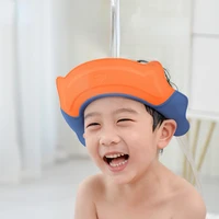 adjustable baby crown shape shower cap wash hair shield hat for baby ear protection safe children shower head cover