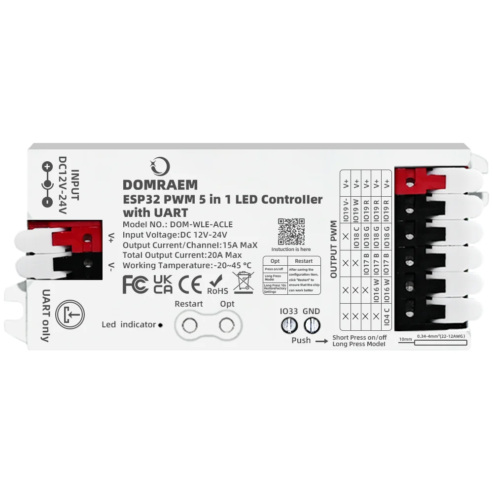 

DOMRAEM ESP32 WLED RGB контроллер