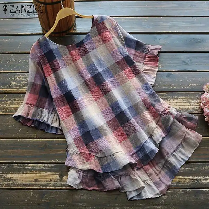 

Женская винтажная Повседневная Туника большого размера с круглым вырезом и цветочным принтом