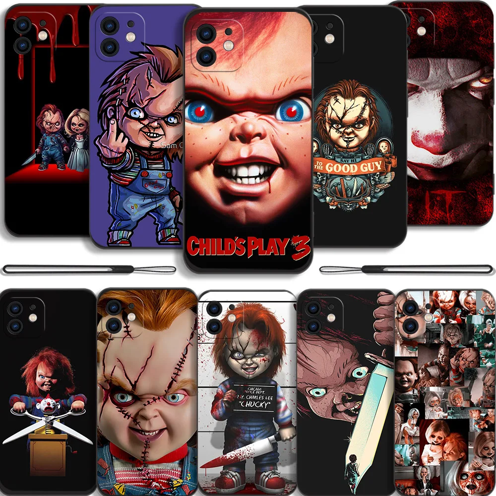 

Horror Chucky Doll Phone Case For Samsung Galaxy S23 S22 S21 S20 Ultra Plus FE S10 4G S9 Note 20 10 9 Plus With Lanyard Cover