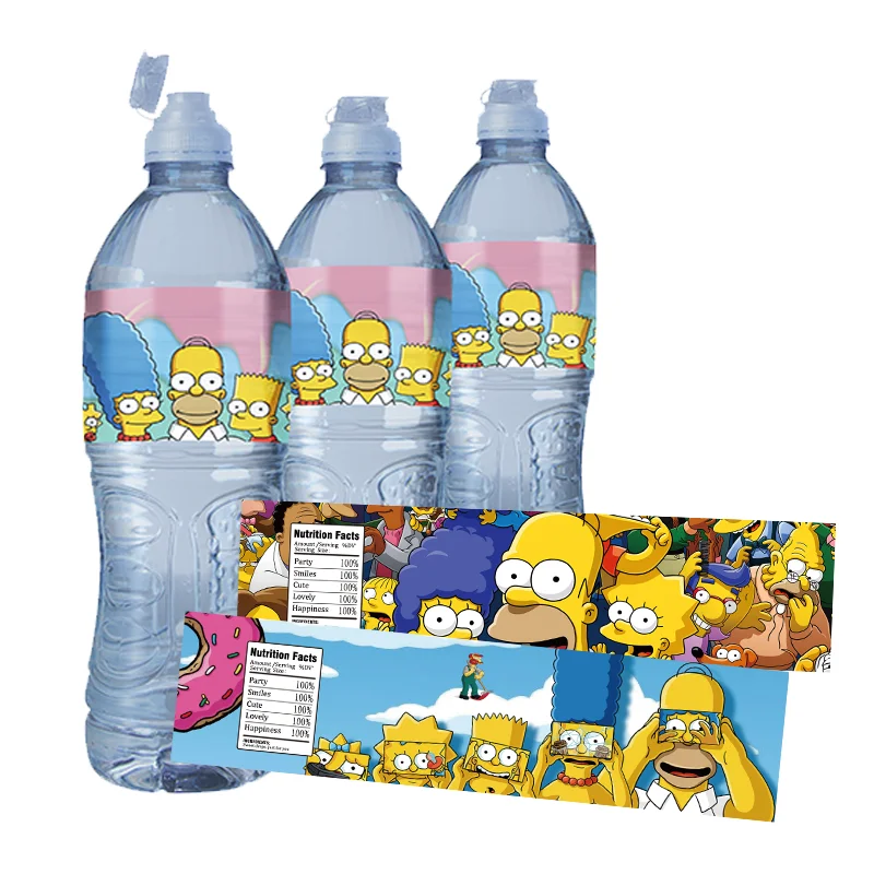 

24pcs Customize Simpsons Theme Water Bottle Stickers Kids Birthday Party Decoration Supplies Custom Water Bottle Labels Stickers