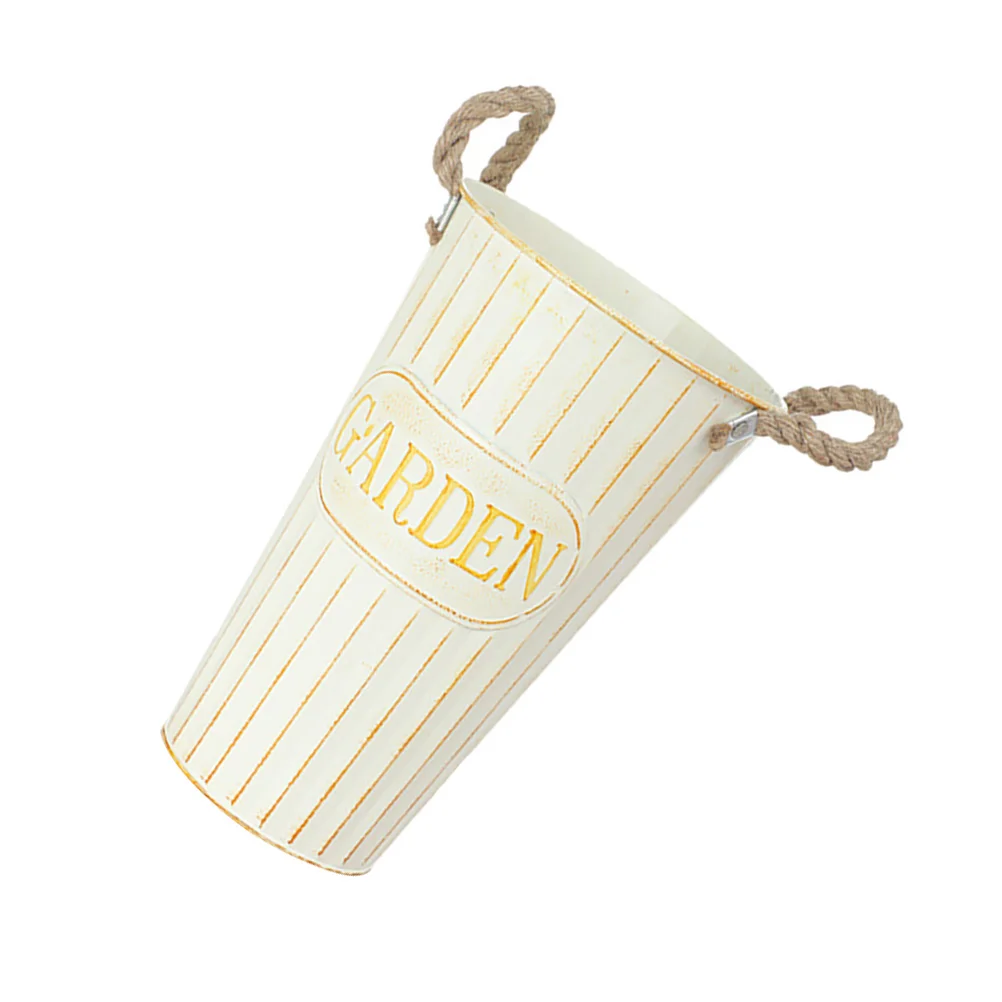 

Flower Vase Bucket Vintage Galvanized Rustic Farmhouse Metal Jug Shabby Pitcher Holder Centerpiece Iron Vases