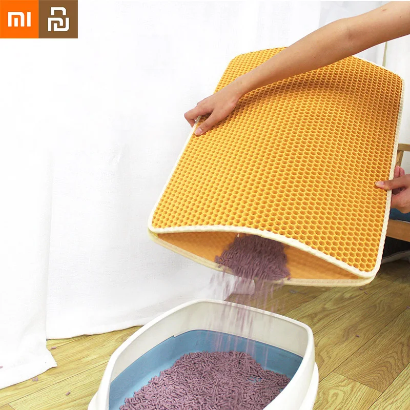 

Двухслойный коврик для кошачьего туалета XiaoMi, моющийся мягкий наполнитель для кошачьего туалета, устойчив к царапинам, с фильтром для удале...