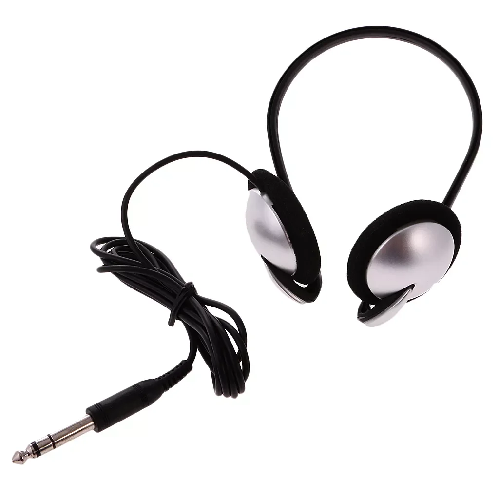 

Black 1.5m Cable 6.3 mm Plug Headset Head Phone Headphones Noise Reduction Surround Sound for Laptop Keyboard and Digital Piano