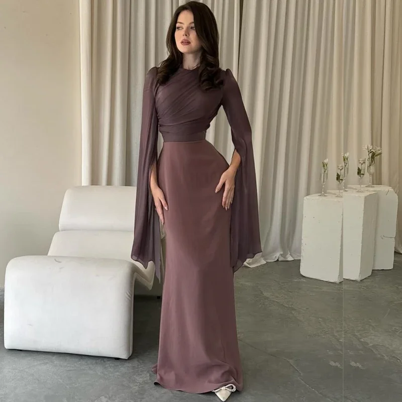 Длинные платья из джерси со складками Quinceanera и высоким воротником на заказ