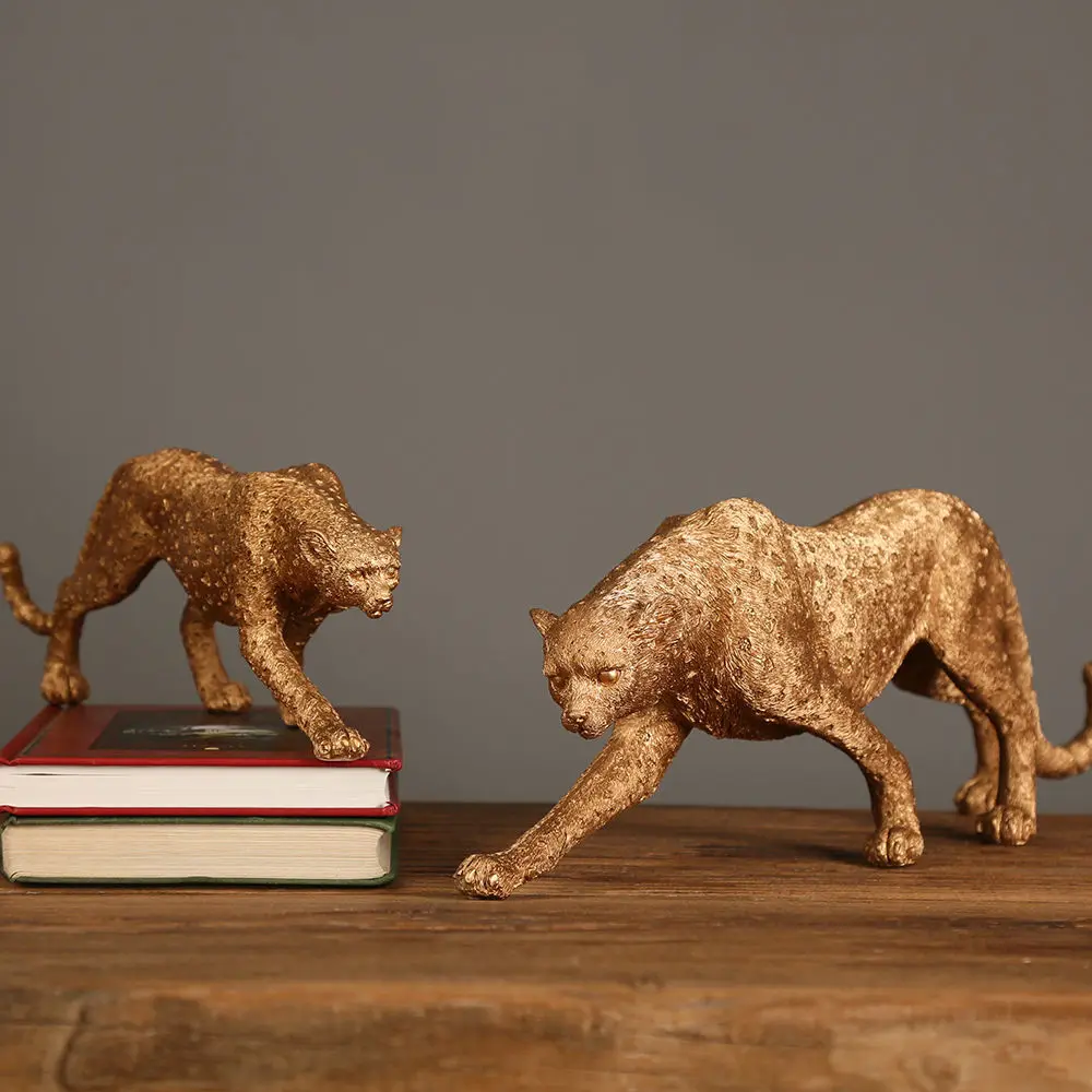 

Modern Creative Resin Leopard Feng Shui Ornament Home Livingroom Porch Cabinet Figurines Crafts Study Room Sculpture Decoration