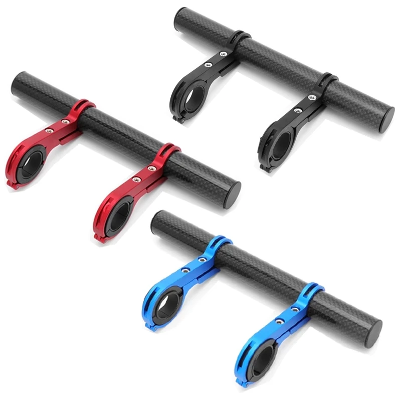 

Bicyle Handle Bars Bracket Bike Headlight Mount Bar Computer Holder Cycling Carbon Fiber Extend Brackets Bicycle Accessories
