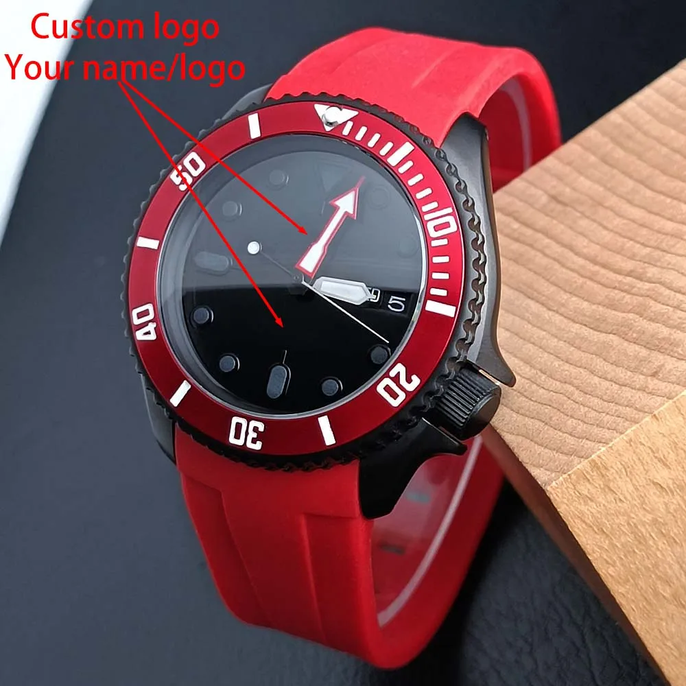 

Модные японские мужские часы NH36 40,5 мм под заказ, мужские часы с сапфировым стеклом, автоматические мужские часы, церемонический резиновый ремешок