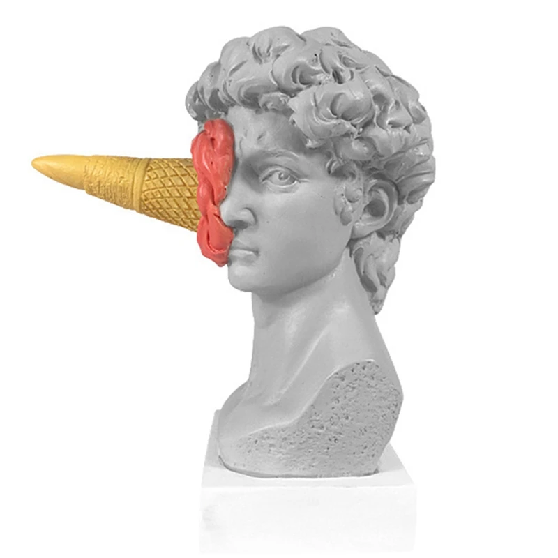 

1 PCS Ice Cream David Figurine Home Decor Sculpture Office Bookshelf Desktop Art Decoration B