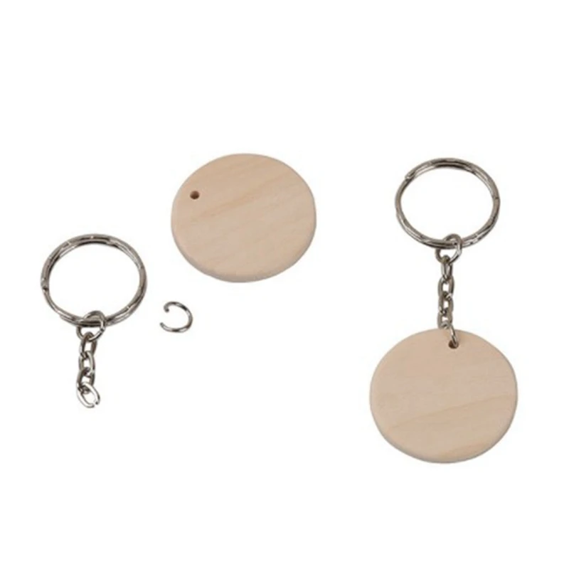 

400 Pcs Round Wooden Discs With Keychain Wood Tags With Hole Reminder Record Calendar Wood Chips DIY Crafts
