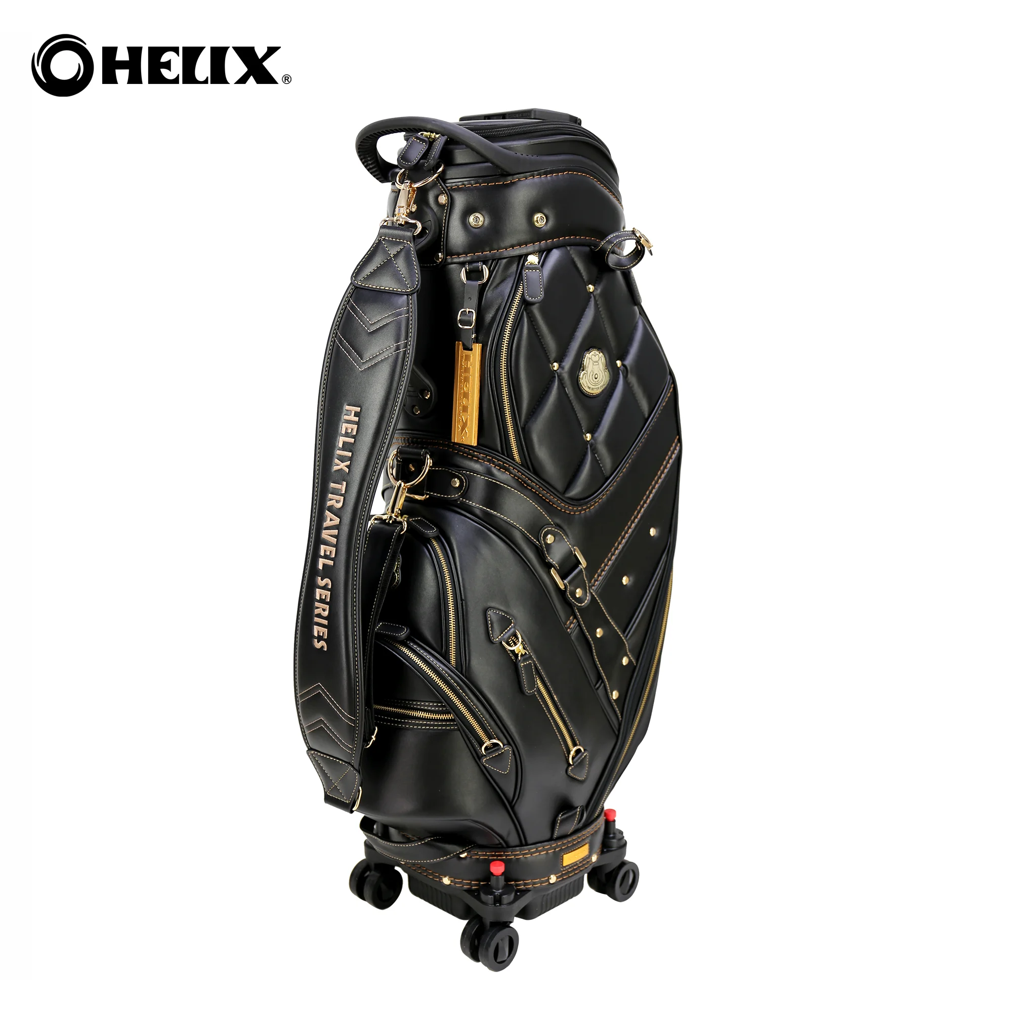 Helix Golf супер кожаная сумка для гольф-клуба с колесами/выдвижной чехол | Спорт и
