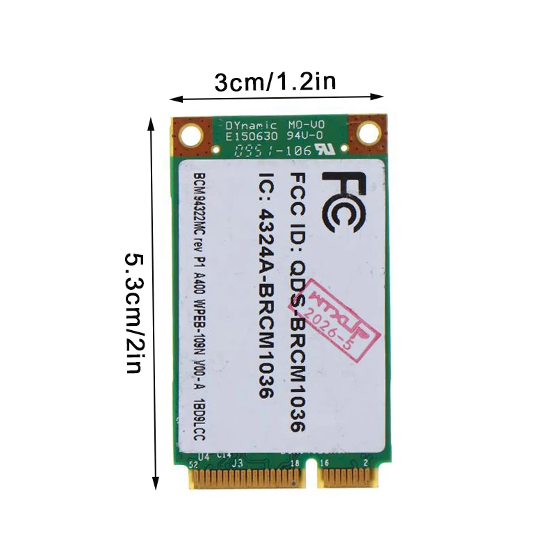 Карта Wi-Fi для HP6930 2530 2730P BCM94322MC BCM4322 BCM94322 AGN PCI-E Wireless-N 802.11 Agn 300 Мбитс (art.: 3920db43c3cff) - 3920db43c3cff