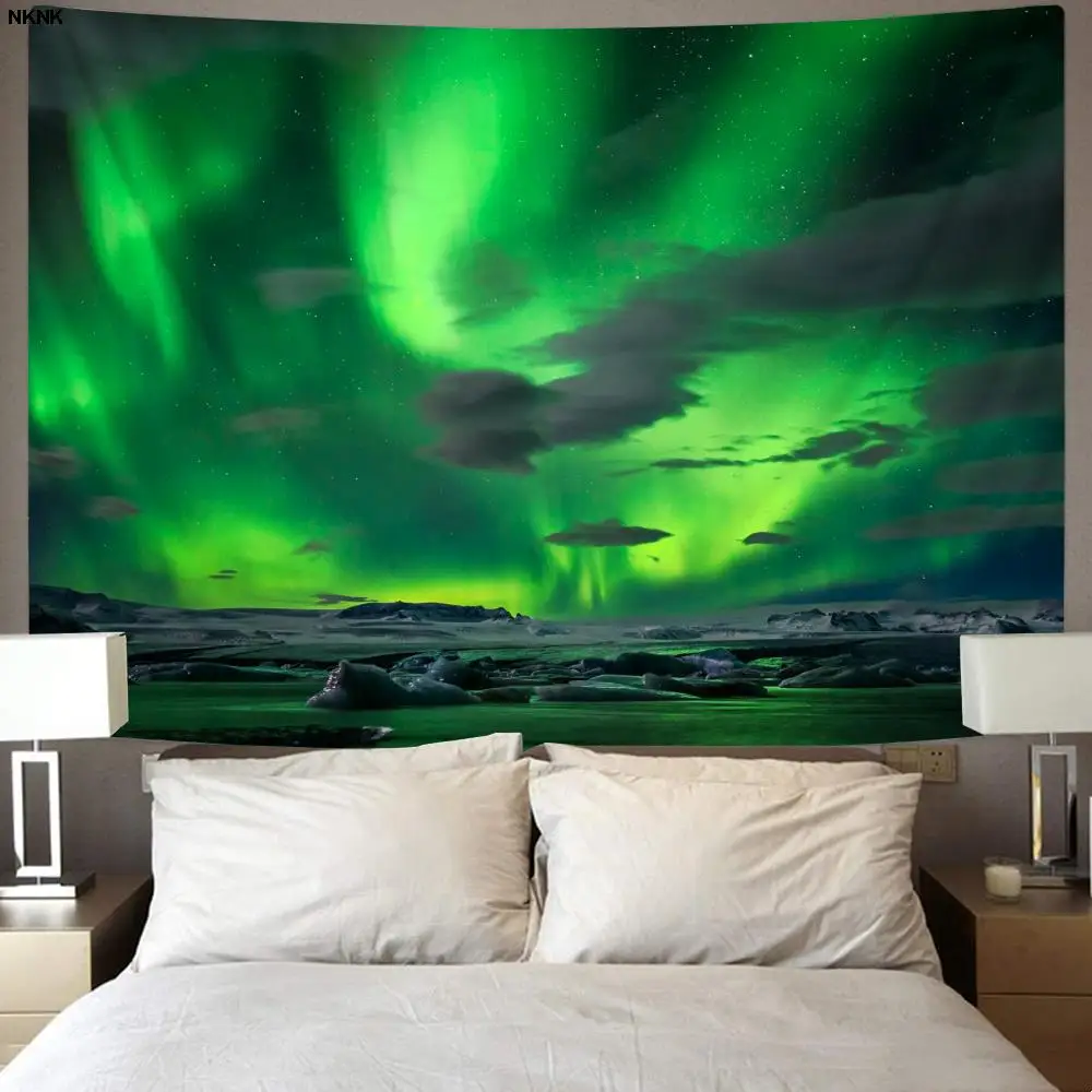 Фото NKNK бренд Aurora Tapiz Trippy Tenture Мандала Ice Home Tapestrys Lake настенные коврики светильник 3D печать настенная Мандала №4