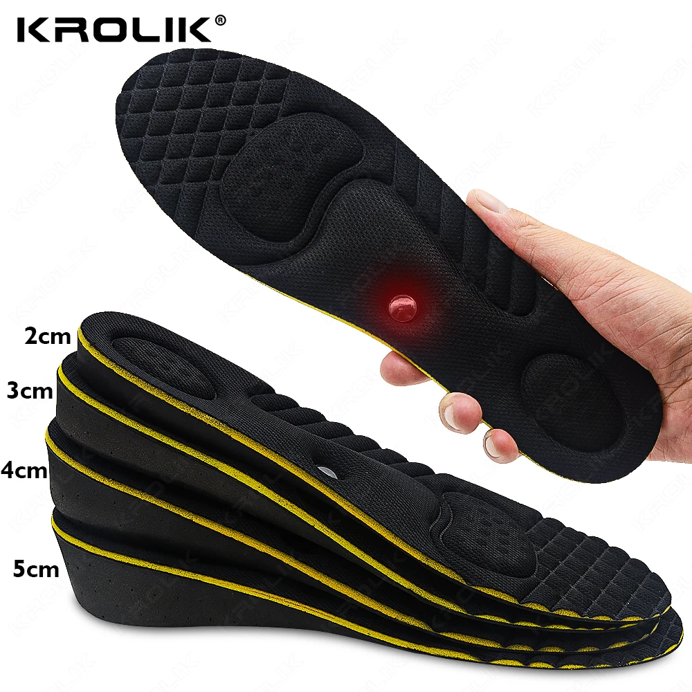 

KROLIK EVA Magnet Elevator Insole Invisible Height Increase Insoles 2/3/4/5CM Insert Foot Massage Sports Warm Full Pad Unisex