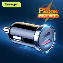 Essager USB Car Charger USB Type C Quick Charge QC 3.0 QC3.0 For iPhone 12 Pro Max Xiaomi Fast Charging Charger For Phone in Car