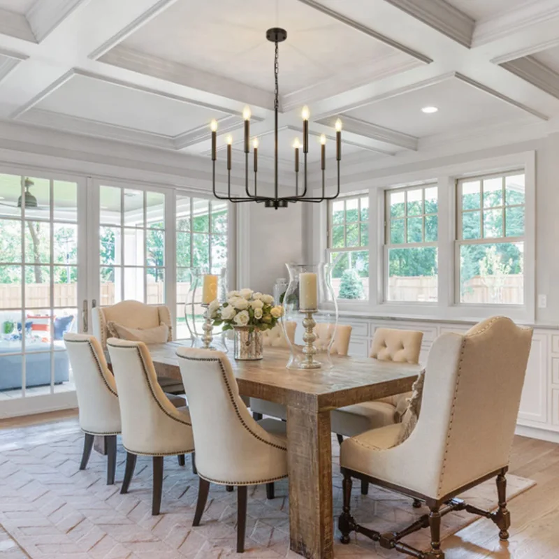 Современная роскошная железная люстра в американском стиле Подвесная лампа виде