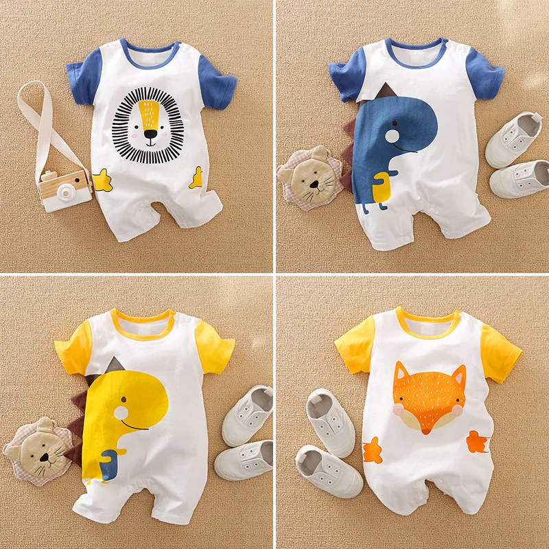 

Baby Clothes Newborn Jumpsuit Cotton Infantil Rompers Summer Clothing Cartoon Short Sleeve Toddler Boys Girls Onesie Costume