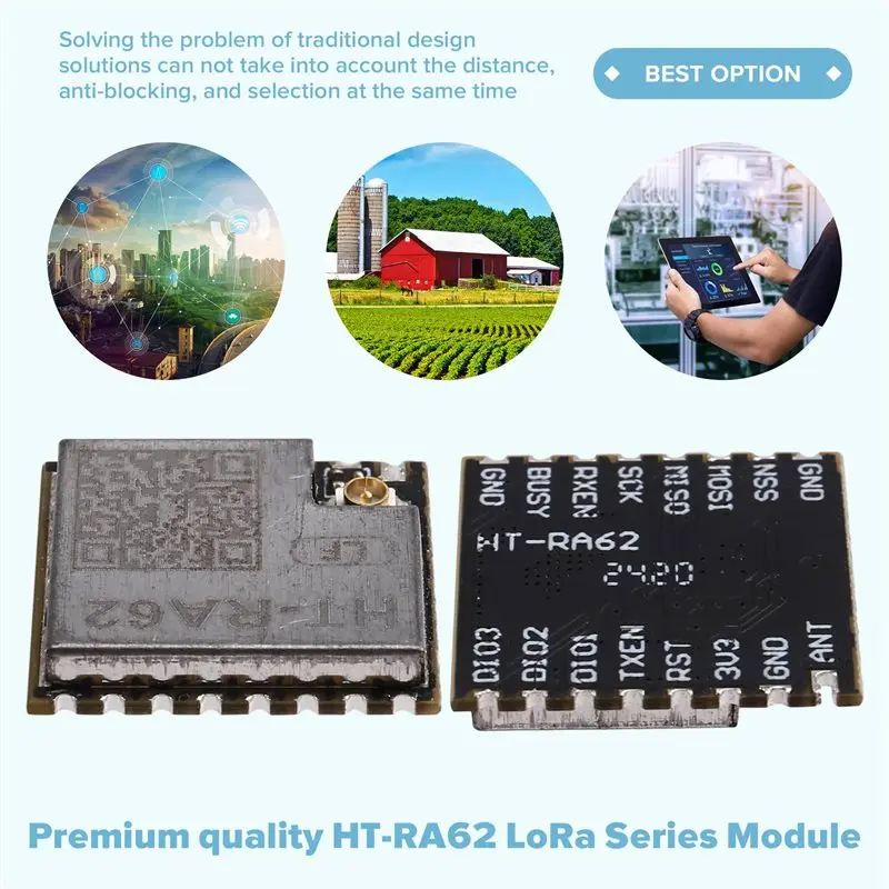 Модуль серии ABJF-20X HT-RA62 Lora SX1262 с поддержкой вторичной разработки и протокола Lorawan, 433-510 МГц (art.: 3920dbd13ea52) - 3920dbd13ea52