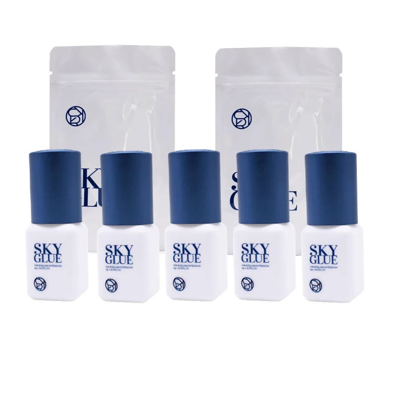 Клей для наращивания ресниц Sky S Plus 5 бутылок мл синяя крышка Быстросохнущий