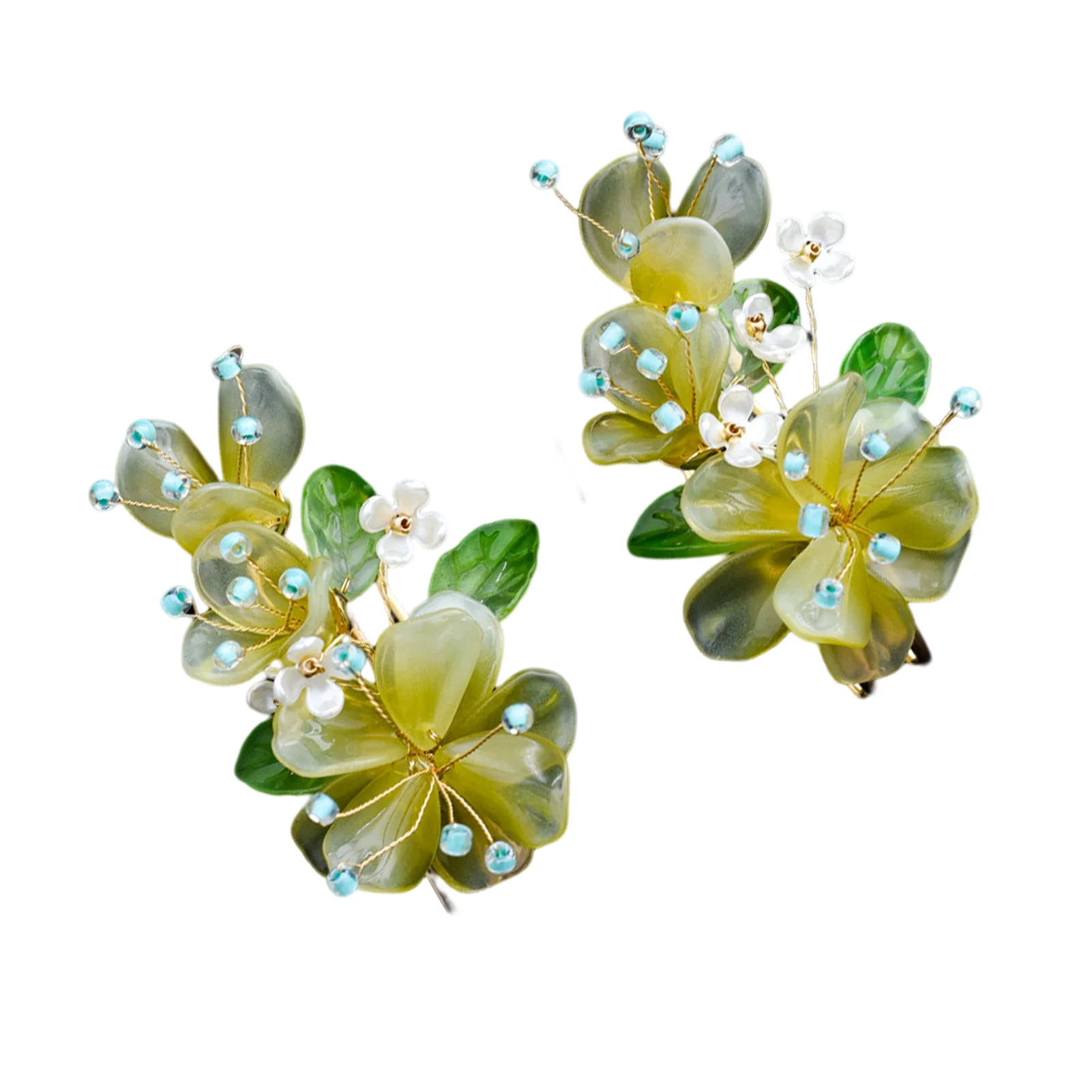 

2pcs Yellow Flower U-Shape Hairpin Females Retro Floral Hair Decorations Ideal Gift for Girlfriend Lover Wife Newly
