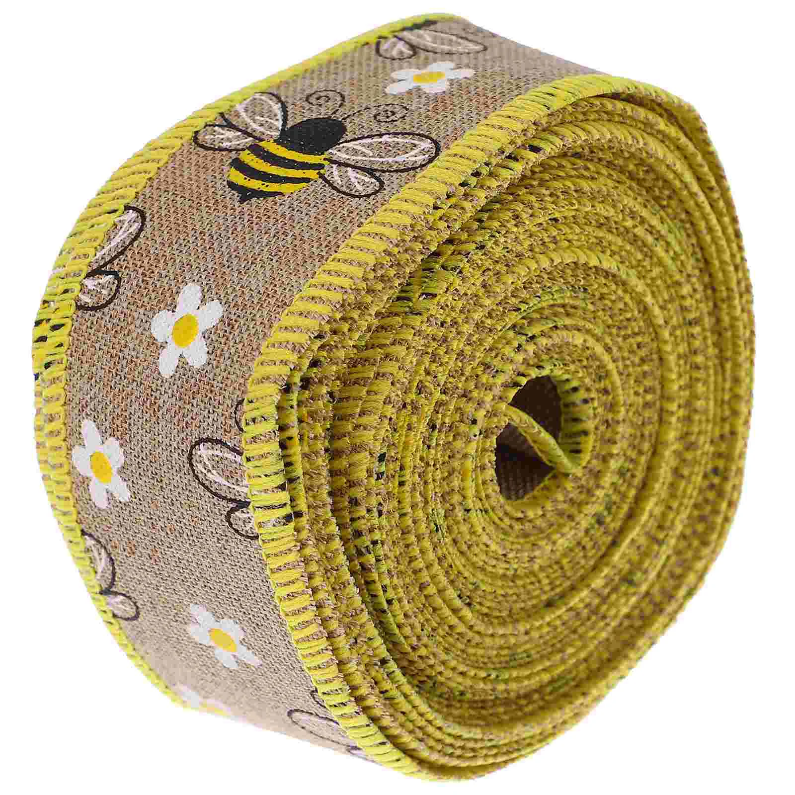 

Honey Bee Festival Ribbon Box Wrapping Flower Decor Gift Packaging Theme Wedding Garland Flowers Wave Pattern DIY