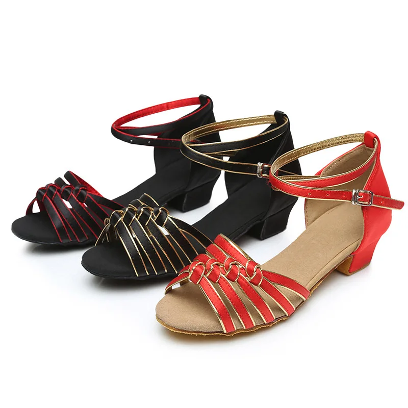 New Women Latin Dance Shoes Ballroom-Dance Shoes Tango Soft Sole Jazz Shoes Girls Salsa Shoes Practice Sandals Kids Latin Salsa