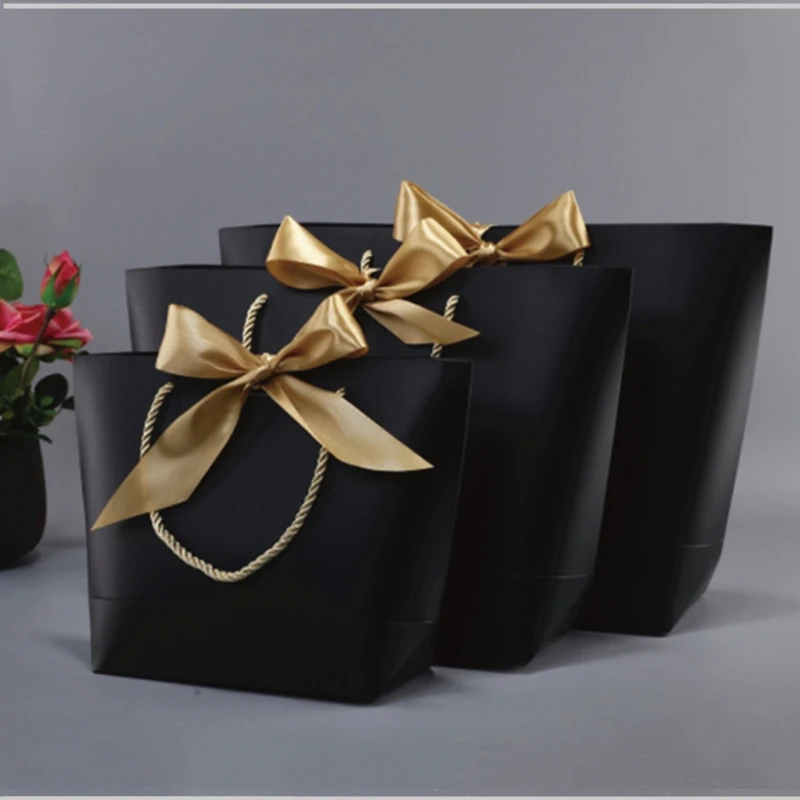 

20PCS Paper Bags Party Wedding Gift Wrapping with Handle Shopping Storage Packaging Cosmetic Makeup Jewelry Tote Sack Ribbon Bow