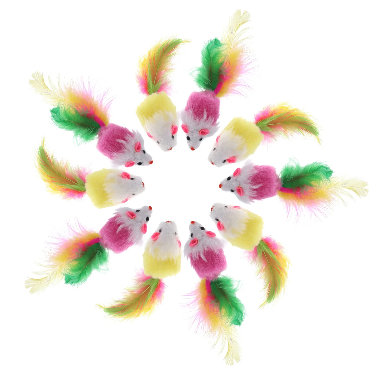 

10 PCS Colorful Funny Pet Mice for Kitten Pets Dogs Cats Playing