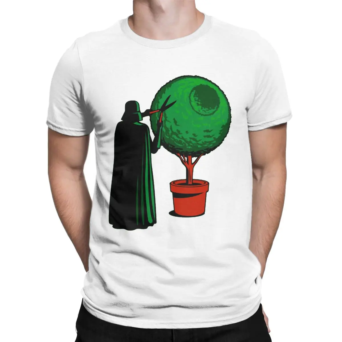 

Men Disney Star Wars Lord Vader Gardener Tree T Shirts 100% Cotton Tops Vintage Short Sleeve Tee Shirt Plus Size T-Shirt