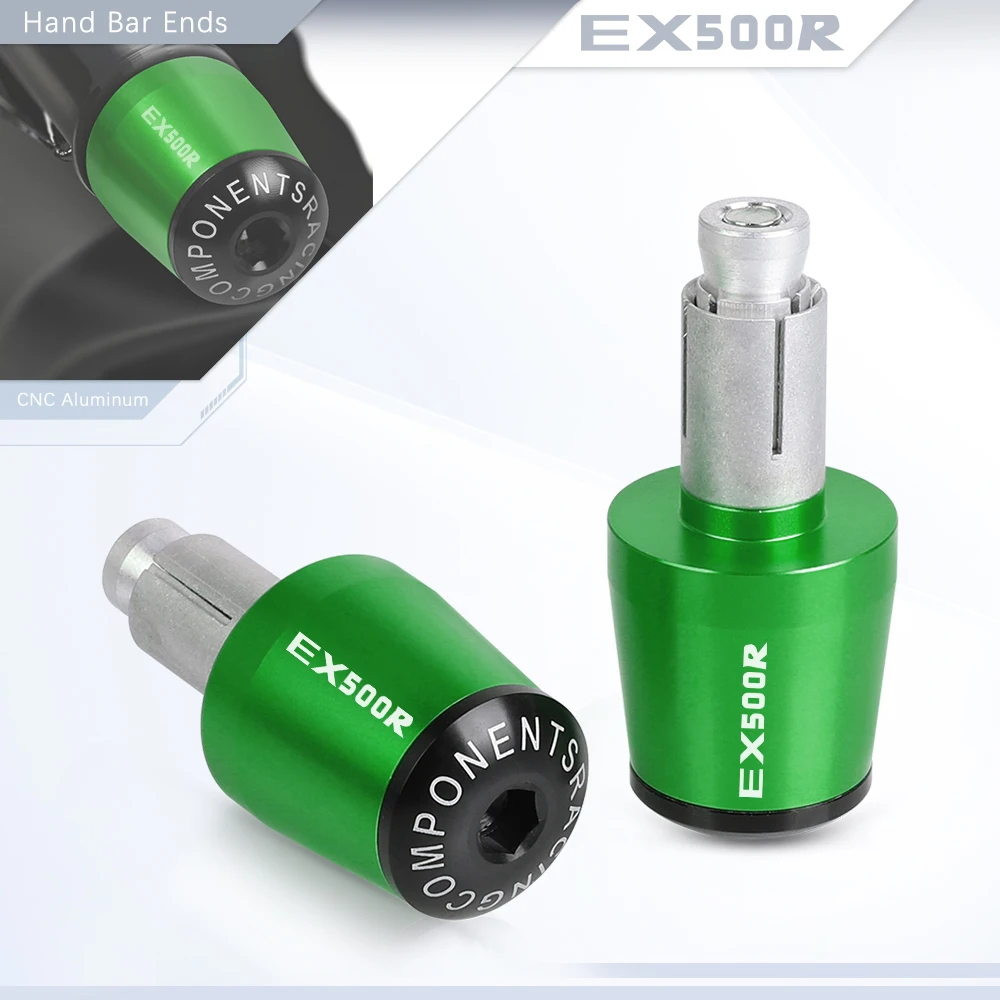 

EX500R 7/8" 22mm Motorcycle Handlebar Grips End Handle Bar Cap End Plug FOR KAWASAKI EX 500R 1990-2004 2005 2006 2007 2008 2009