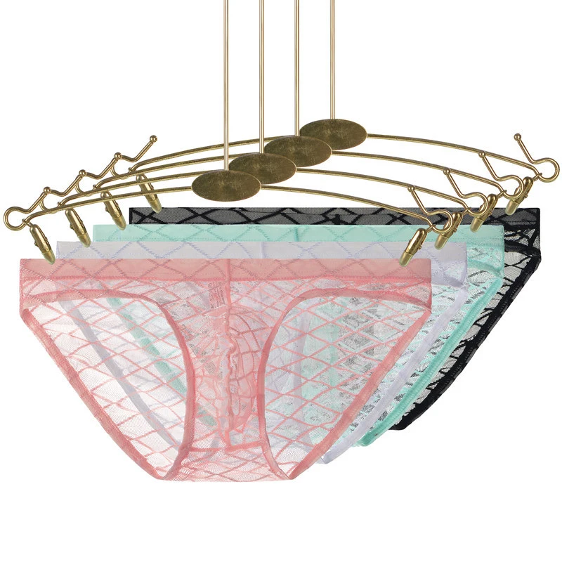 

Трусы-боксеры мужские сетчатые прозрачные, дышащие шорты-бикини с заниженной талией и U-образным мешочком, тонкое удобное нижнее белье, на лето