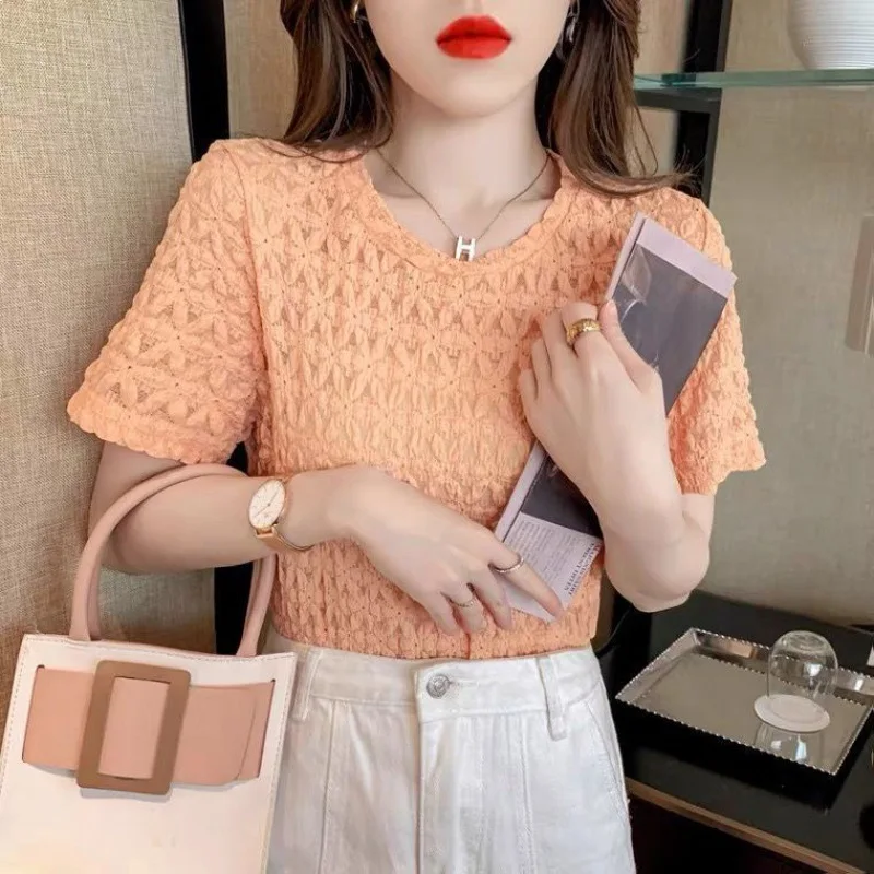 

Short sleeved T-shirt women's summer 2022 new loose top Black