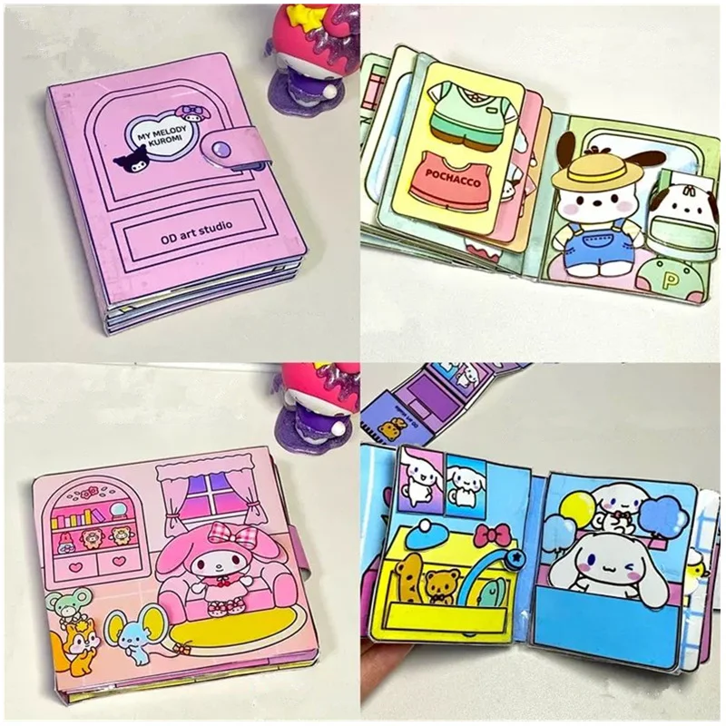 

Sanrio Kawali My Melody Cinnamoroll Pochacco Pompompurin Sticker Games Quiet Book Funny Diy Anime Girls Gift Gift Toys For Kids