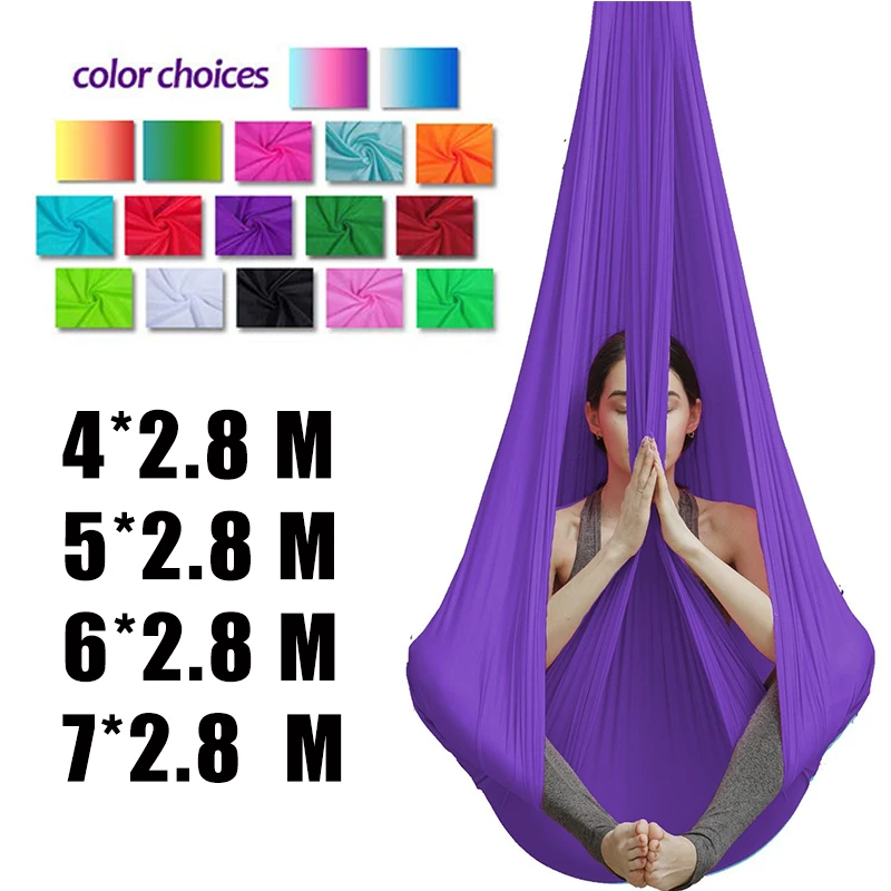 

19 Color Aerial Yoga Hammock Silk 4/5/6/7*2.8M Yoga Flying Swing for Anti-gravity Yoga Inversions Yoga Sling